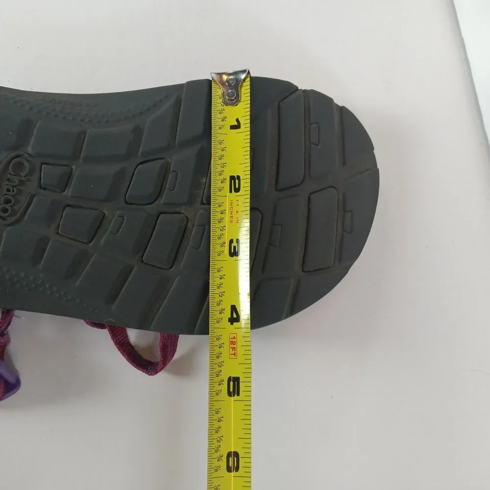 Chaco ZX/1 Eco Tread Kids Sandals  Pink Purple Gray Strap Buckle Non-Mark Size 6